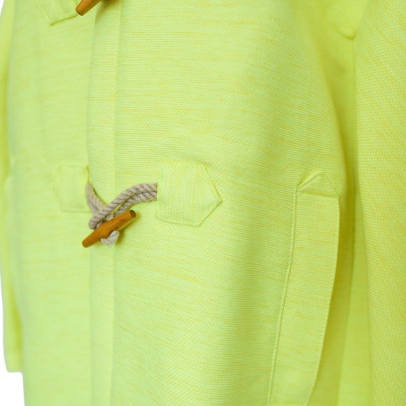 J. CREW COLLECTION Neon Yellow Textured Basket-Weave NWOT Toggle Coat Size 12 - Picture 11 of 16